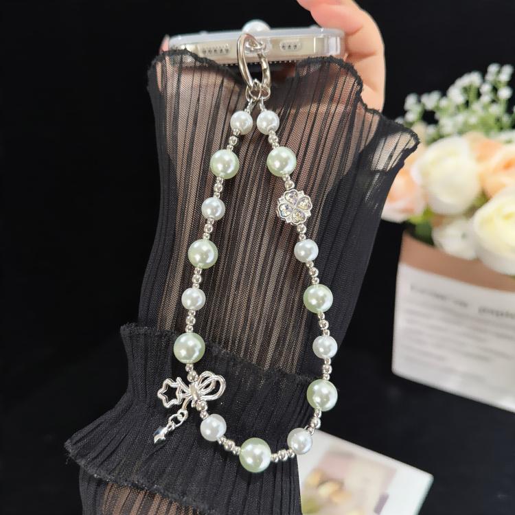 Star & Butterfly Four-Leaf Clover Beaded Crystal Chain, Green, Grey, White, Purple
