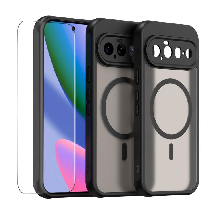 ENKAY Hat-Prince MagSafe Matte Translucent Shockproof Phone Case with 0.18mm High Aluminum-silicon Glass Film, For Google Pixel 11 Pro XL, For Google Pixel 11, For Google Pixel 11 Pro