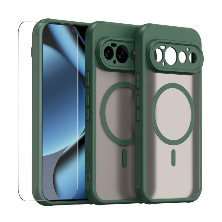 ENKAY Hat-Prince MagSafe Matte Translucent Shockproof Phone Case with 0.18mm High Aluminum-silicon Glass Film, For Google Pixel 11 Pro XL, For Google Pixel 11, For Google Pixel 11 Pro