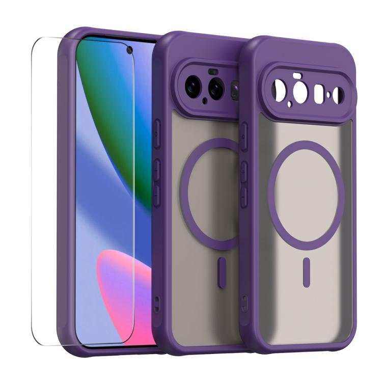ENKAY Hat-Prince MagSafe Matte Translucent Shockproof Phone Case with 0.18mm High Aluminum-silicon Glass Film, For Google Pixel 11 Pro XL, For Google Pixel 11, For Google Pixel 11 Pro
