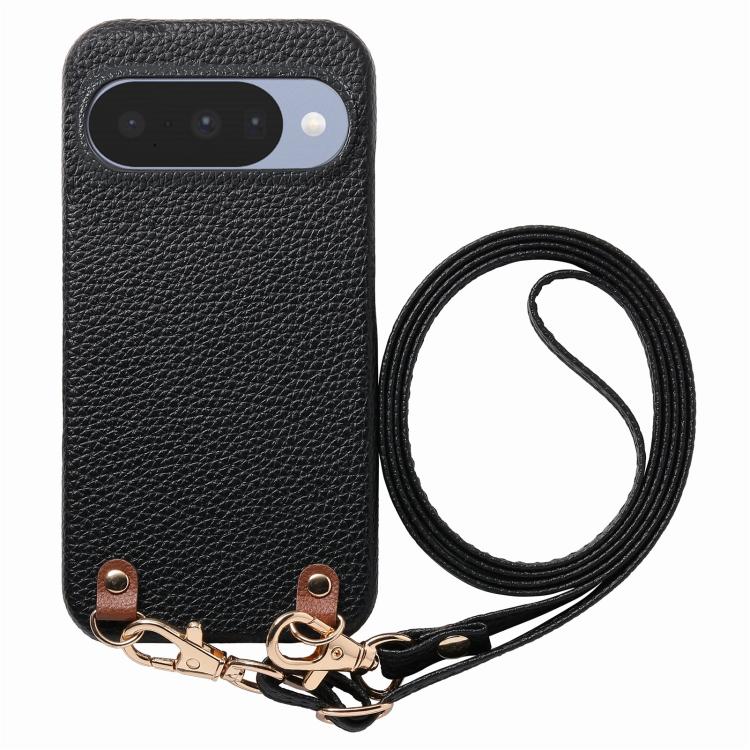 Metal Buckle Crossbody Lanyard Litchi Texture PU Back Phone Case, For Google Pixel 10a, For Google Pixel 10 Pro