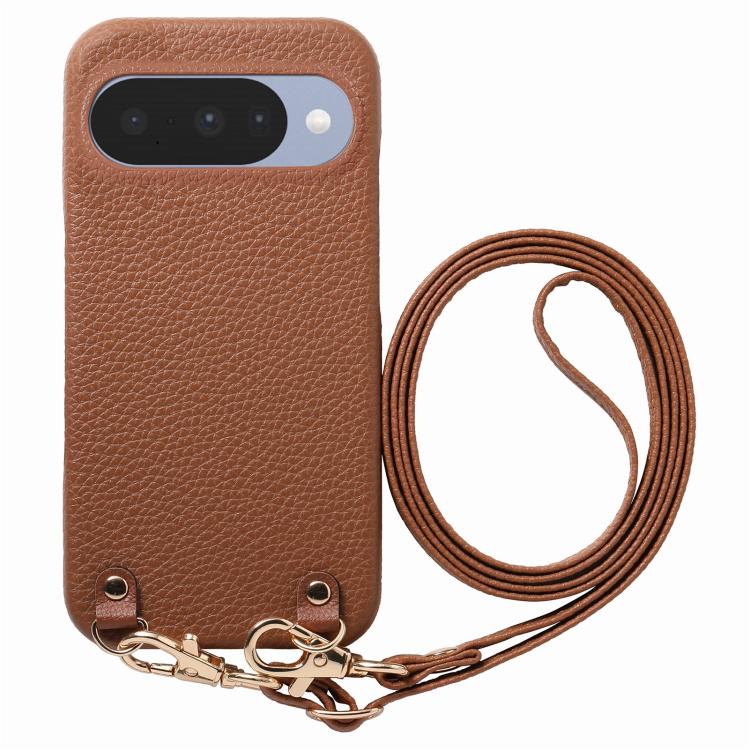 Metal Buckle Crossbody Lanyard Litchi Texture PU Back Phone Case, For Google Pixel 10a, For Google Pixel 10 Pro