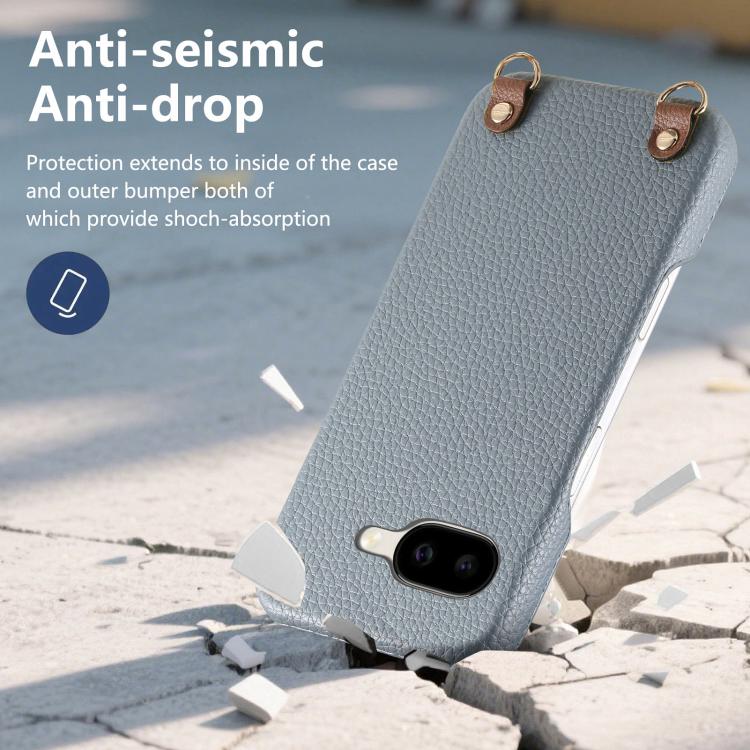 Metal Buckle Crossbody Lanyard Litchi Texture PU Back Phone Case, For Google Pixel 10a, For Google Pixel 10 Pro