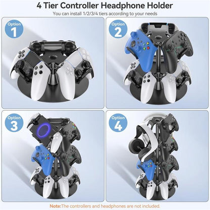 For MicroSoft XBOX / Sony PS5 / Nintendo Switch 360 Degree Rotating 4-Tier Game Controller Stand