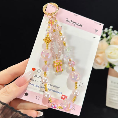 Lucky Lion Rich Fortune Iridescent Double-layer Crystal Chain, Orange, Purple, Pink