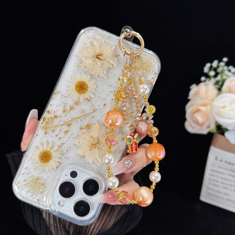 Lucky Lion Rich Fortune Iridescent Double-layer Crystal Chain, Orange, Purple, Pink
