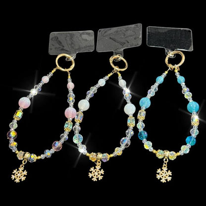 Snow Crystal Star Beaded Crystal Chain, Blue, White, Pink