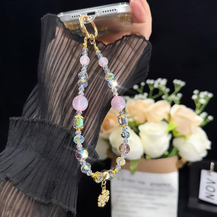 Snow Crystal Star Beaded Crystal Chain, Blue, White, Pink