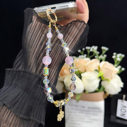 Snow Crystal Star Beaded Crystal Chain, Blue, White, Pink