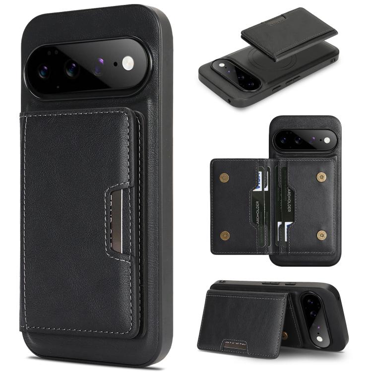 Kalebol Strong MagSafe Magnetic Two-Fold Card Bag Leather Phone Case, For Google Pixel 11 Pro XL, For Google Pixel 11, For Google Pixel 11 Pro