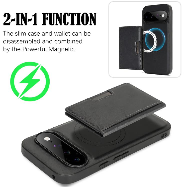 Kalebol Strong MagSafe Magnetic Two-Fold Card Bag Leather Phone Case, For Google Pixel 11 Pro XL, For Google Pixel 11, For Google Pixel 11 Pro