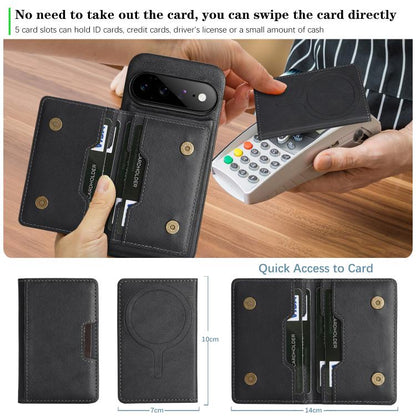 Kalebol Strong MagSafe Magnetic Two-Fold Card Bag Leather Phone Case, For Google Pixel 11 Pro XL, For Google Pixel 11, For Google Pixel 11 Pro