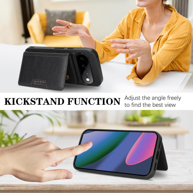 Kalebol Strong MagSafe Magnetic Two-Fold Card Bag Leather Phone Case, For Google Pixel 11 Pro XL, For Google Pixel 11, For Google Pixel 11 Pro