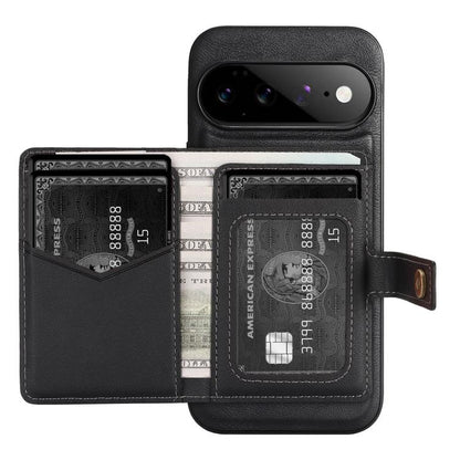 Kalebol Magnetic Button Card Bag MagSafe Ring Leather Phone Case, For Google Pixel 11 Pro XL, For Google Pixel 11, For Google Pixel 11 Pro