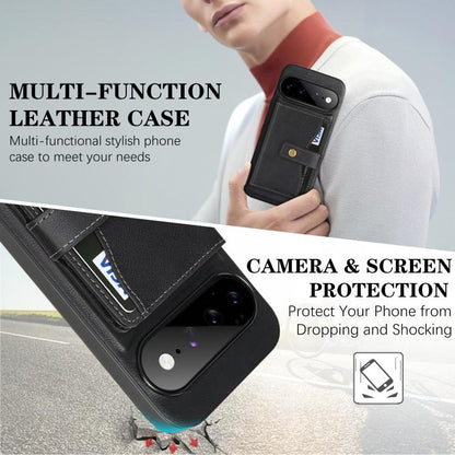 Kalebol Magnetic Button Card Bag MagSafe Ring Leather Phone Case, For Google Pixel 11 Pro XL, For Google Pixel 11, For Google Pixel 11 Pro