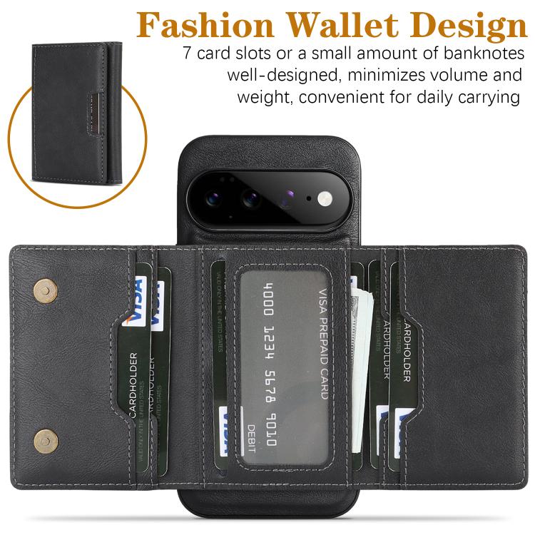 Kalebol Strong Magnetic MagSafe Tri-Fold Wallet Leather Phone Case, For Google Pixel 11 Pro XL, For Google Pixel 11, For Google Pixel 11 Pro