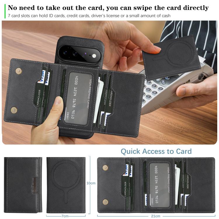 Kalebol Strong Magnetic MagSafe Tri-Fold Wallet Leather Phone Case, For Google Pixel 11 Pro XL, For Google Pixel 11, For Google Pixel 11 Pro
