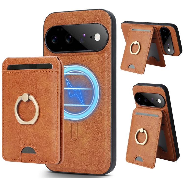 Kalebol Strong MagSafe Ring Magnetic Card Bag Holder Leather Phone Case, For Google Pixel 11 Pro XL, For Google Pixel 11, For Google Pixel 11 Pro