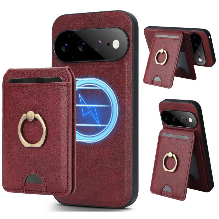 Kalebol Strong MagSafe Ring Magnetic Card Bag Holder Leather Phone Case, For Google Pixel 11 Pro XL, For Google Pixel 11, For Google Pixel 11 Pro