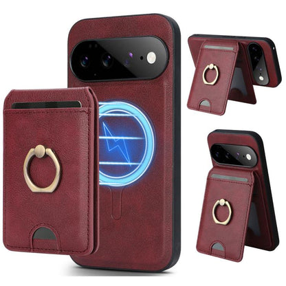 Kalebol Strong MagSafe Ring Magnetic Card Bag Holder Leather Phone Case, For Google Pixel 11 Pro XL, For Google Pixel 11, For Google Pixel 11 Pro