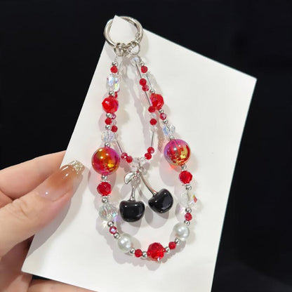 Silver Star & Bow Beaded Chain, Red, Blue