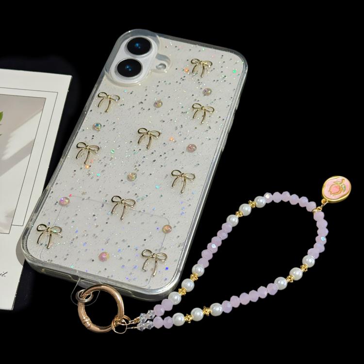 Tulip Jade Bead Bracelet & Phone Charm, White, Pink