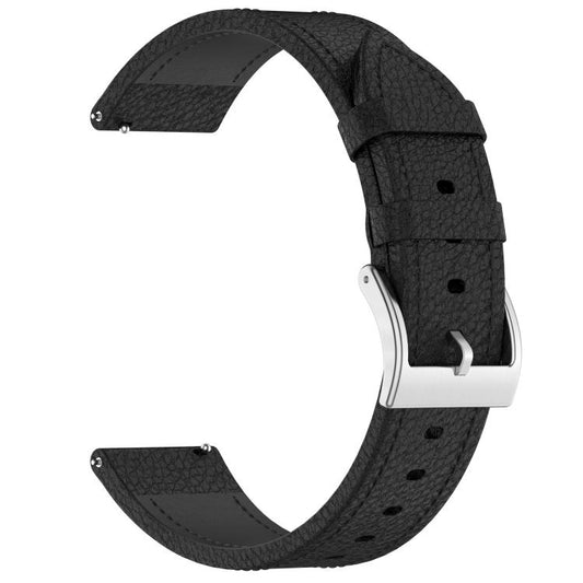 Lychee Grain Pin Buckle Genuine Leather Watch Band, 20mm, 22mm
