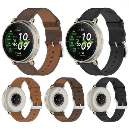 Lychee Grain Pin Buckle Genuine Leather Watch Band, 20mm, 22mm