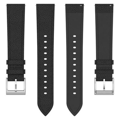Lychee Grain Pin Buckle Genuine Leather Watch Band, 20mm, 22mm
