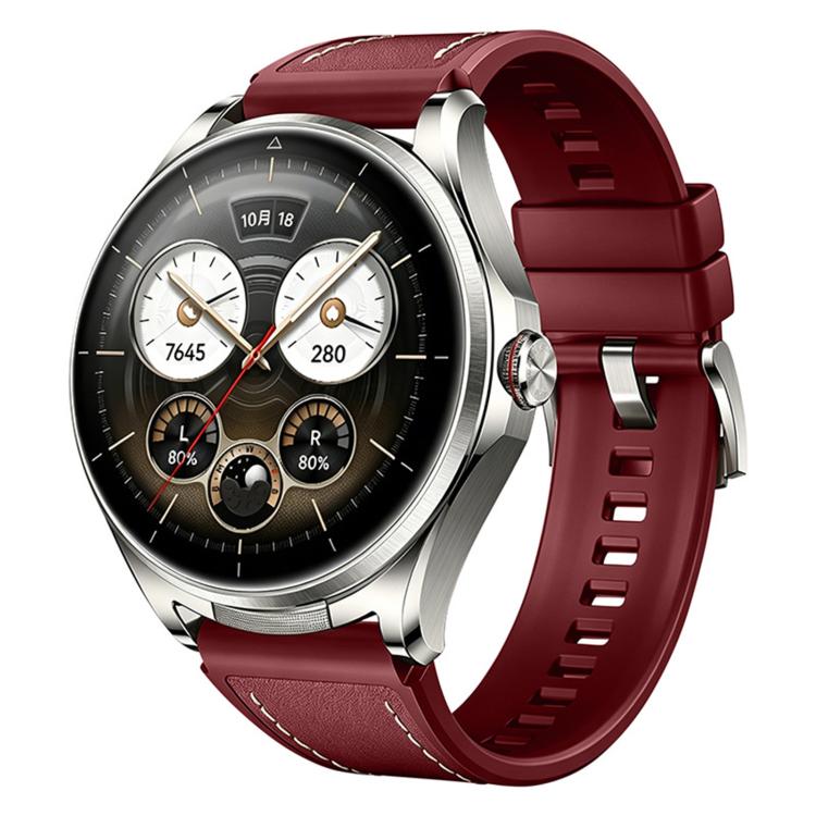 Press Button Quick Release Leather Hybrid Silicone Watch Band, 22mm