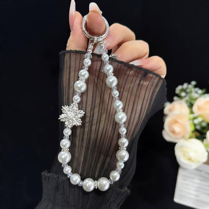 Snowflake Pearl Crystal Chain, White, Orange, Silver, Pink, Purple