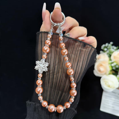 Snowflake Pearl Crystal Chain, White, Orange, Silver, Pink, Purple