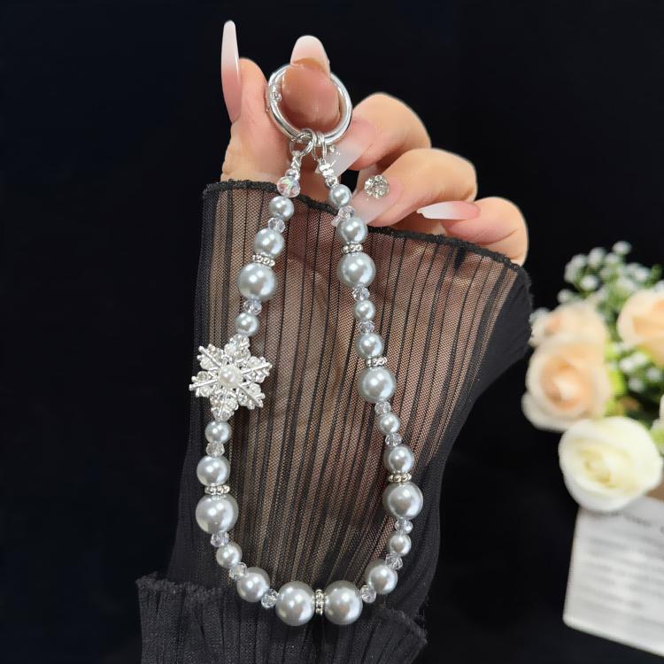 Snowflake Pearl Crystal Chain, White, Orange, Silver, Pink, Purple