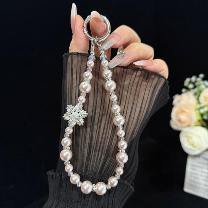 Snowflake Pearl Crystal Chain, White, Orange, Silver, Pink, Purple