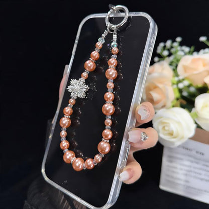 Snowflake Pearl Crystal Chain, White, Orange, Silver, Pink, Purple