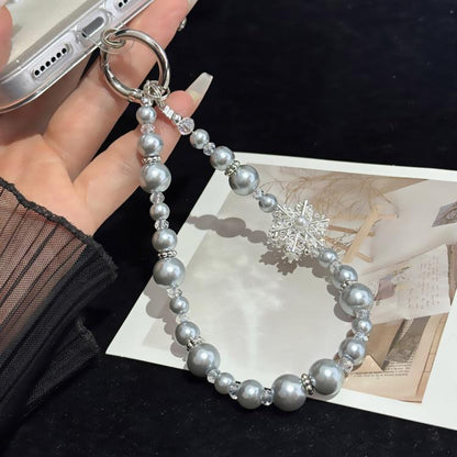 Snowflake Pearl Crystal Chain, White, Orange, Silver, Pink, Purple