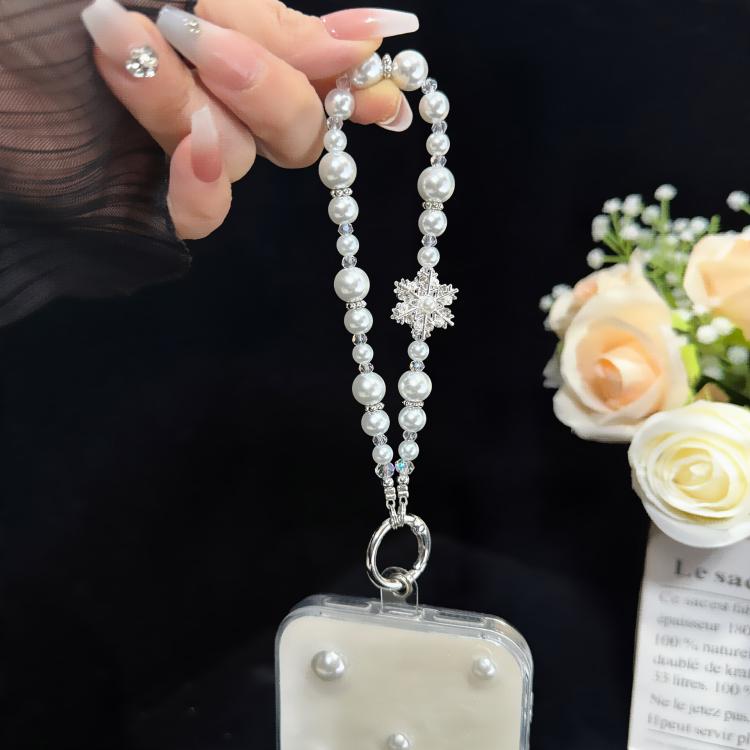 Snowflake Pearl Crystal Chain, White, Orange, Silver, Pink, Purple