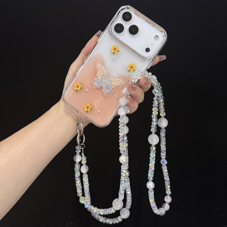 Misty Moonlight Beaded Crossbody Crystal Chain, Pink, Blue, White