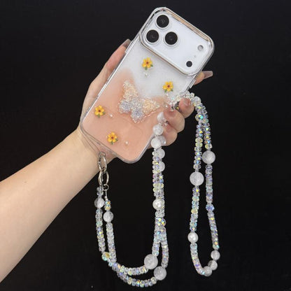 Misty Moonlight Beaded Crossbody Crystal Chain, Pink, Blue, White