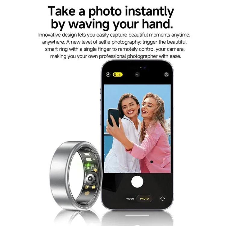 R88 Smart Ring Fitness Tracker, Supports Health Monitoring / Camera Control, Size 7, Size 8, Size 9, Size 10, Size 11, Size 12, Size 13, Size 14