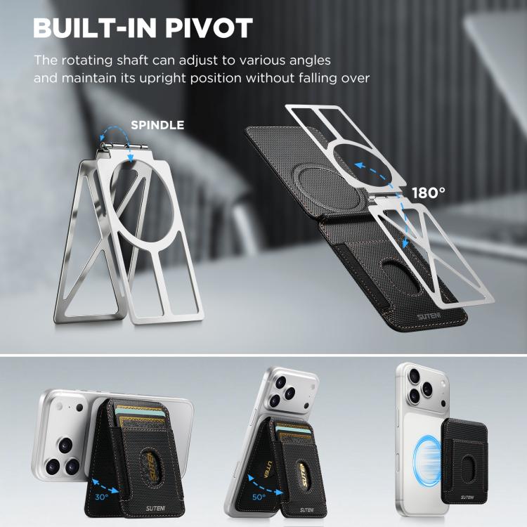 Suteni S6 Triangular Pattern Magnetic Adhesive Card Holder