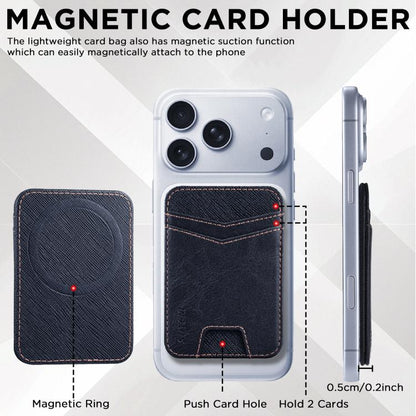 Suteni S7 Oil-Wax Striped Cross-Sectional Thin Magnetic Card Holder