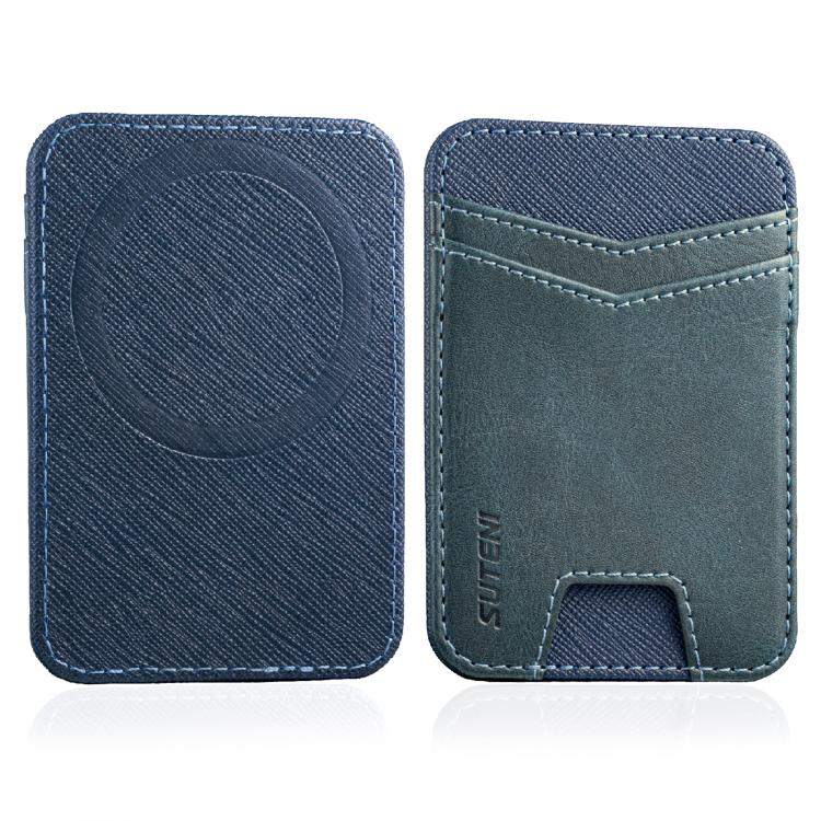 Suteni S7 Oil-Wax Striped Cross-Sectional Thin Magnetic Card Holder