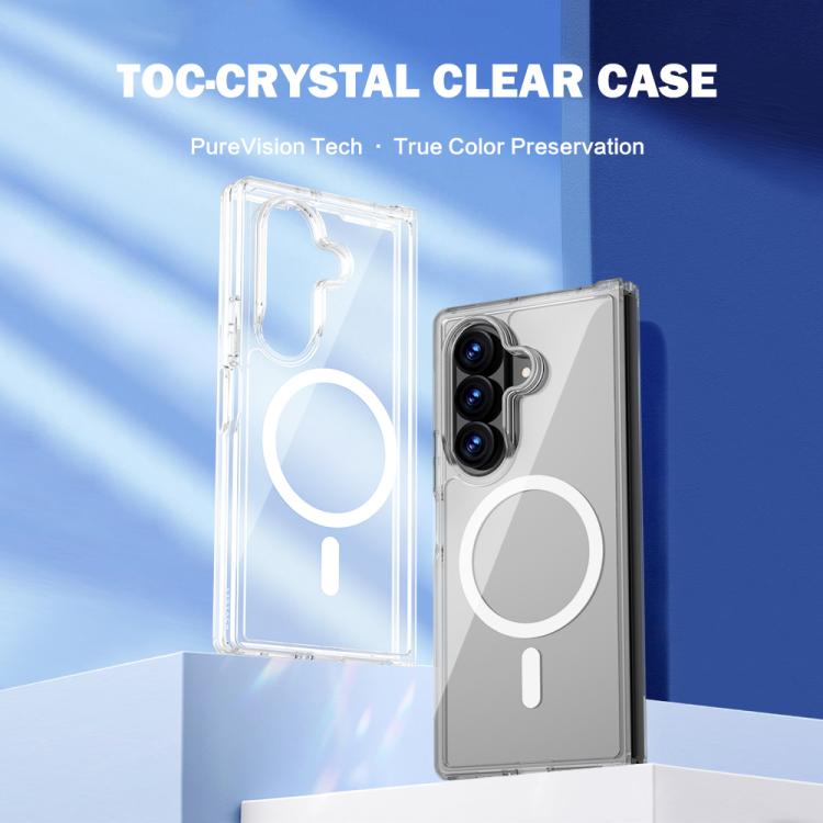 LeReach TOC Clear Series Dual-Composite Armor TPU + Acrylic Shockproof Magnetic Phone Case, For Galaxy Z Fold8 Ultra 5G, For Galaxy Z Flip8 5G