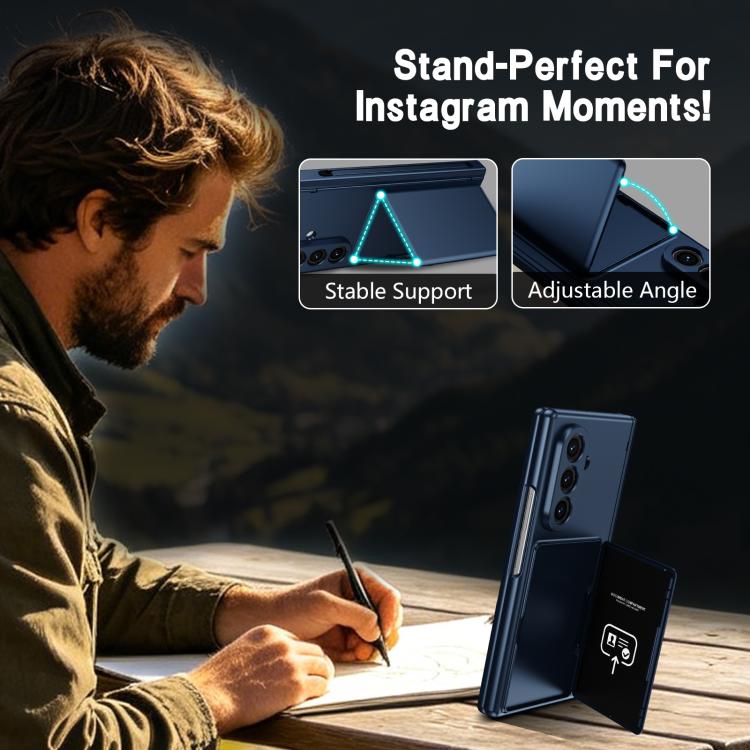 Card Bag Holder Hinge Integrated Film Phone Case, No Pen, For Galaxy Z Fold8 Ultra 5G