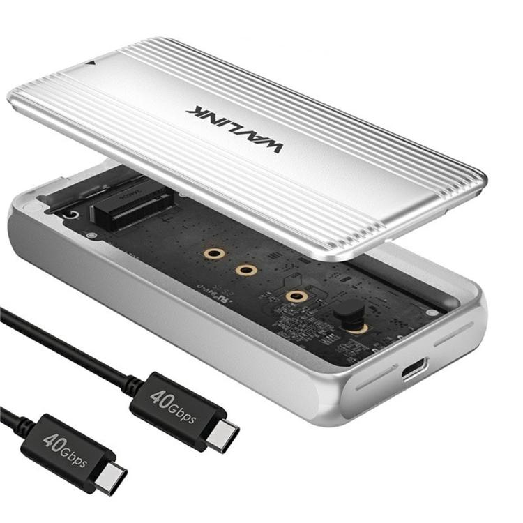 WAVLINK ST406C 40Gbps Aluminum Alloy Hard Drive Case Support M.2 2280 / 2260 / 2242 / 2230 USB4, ST406C