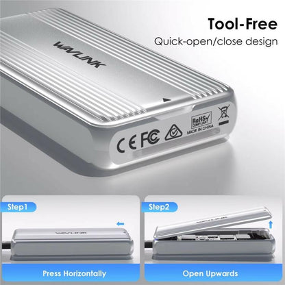 WAVLINK ST406C 40Gbps Aluminum Alloy Hard Drive Case Support M.2 2280 / 2260 / 2242 / 2230 USB4, ST406C