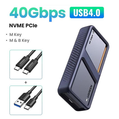 UGREEN CM642-15976 40Gbps M.2 NVMe Hard Disk Case USB 4.0 SSD Enclosure Case with Turbofan, CM642-15976