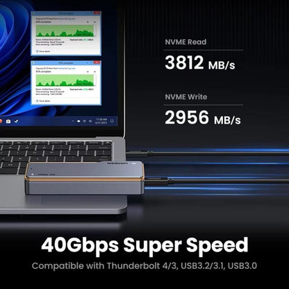 UGREEN CM642-15976 40Gbps M.2 NVMe Hard Disk Case USB 4.0 SSD Enclosure Case with Turbofan, CM642-15976