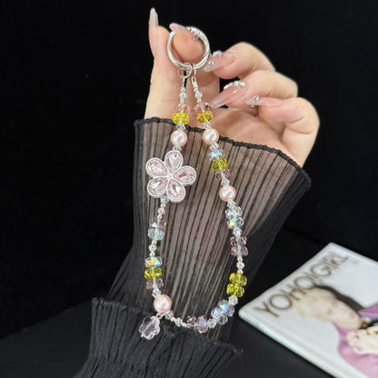 Iridescent Faceted Cherry Blossom Beaded Crystal Chain, Pink, Blue, Multicolor